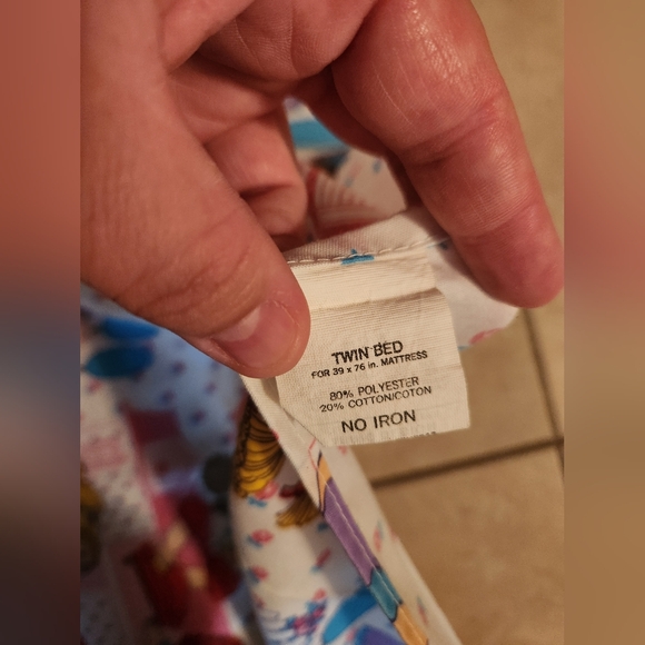 Cabbage Patch Kids Twin Bed Flat Sheet 1980s - Picture 3 of 3